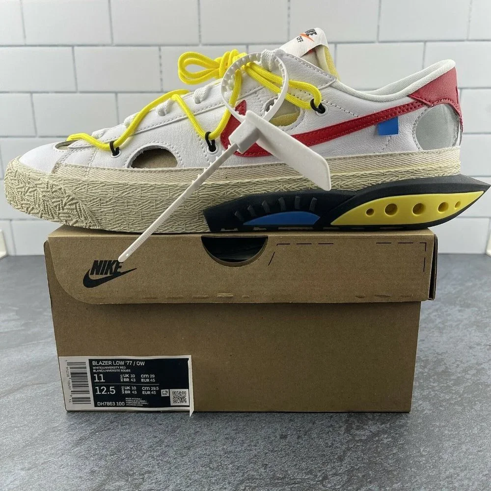 Nike Off White Blazer Low 77 Size‎ 11 Mens White University Red OW Collaboration